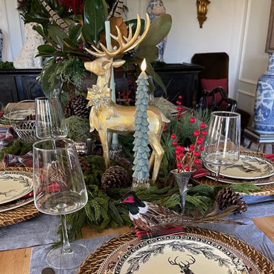 Flameless Evergreen Tree Taper Candle Set of 2