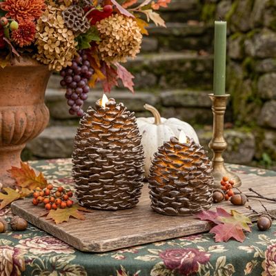 Flameless Pinecone Candle