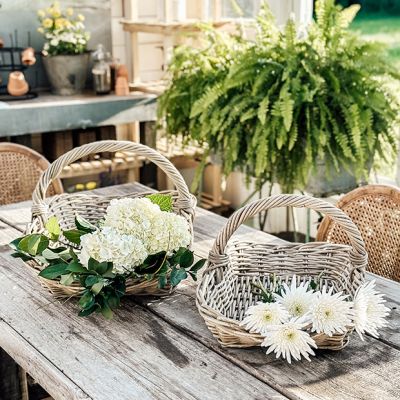 Flared Rattan Nesting Basket Set of 2