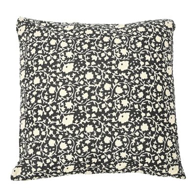 Floral Block Print Cotton Throw Pillow