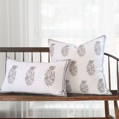Floral Block Print Pillow Cover Collection