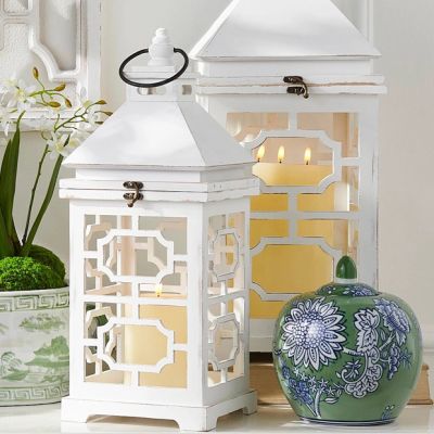 Floral Pattern Green/Blue Jar with Lid