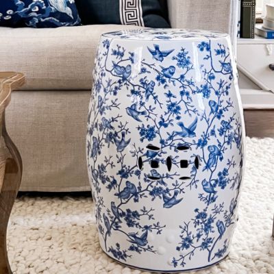Floral Porcelain Garden Stool