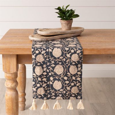 Floral Tasseled Table Runner
