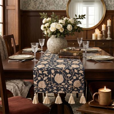 Floral Tasseled Table Runner