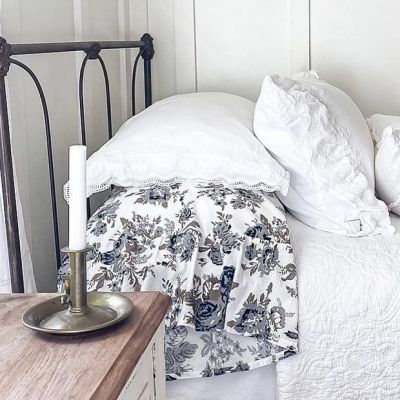 Floral With Ruffle Pillow Case Set of 2