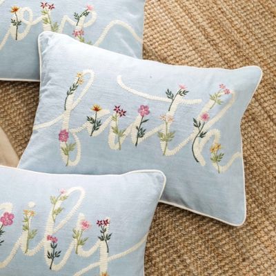 Floral Word Pillow