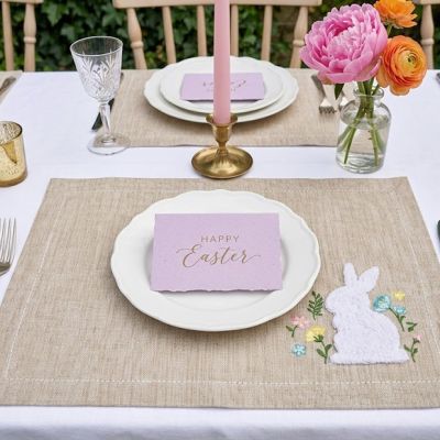 Fluffy Bunny Embroidered Placemat Set of 4
