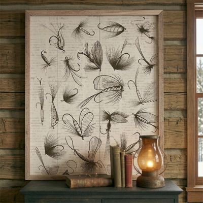 Fly Fishing Whitewash Framed Wall Art