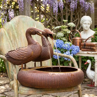Folk Art Duck Water Fountain