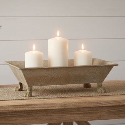 Footed Rectangle Tole Tray