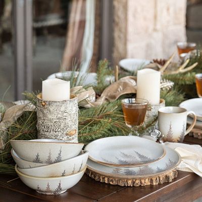 Forest Pines 16 Piece Ceramic Dinnerware Set