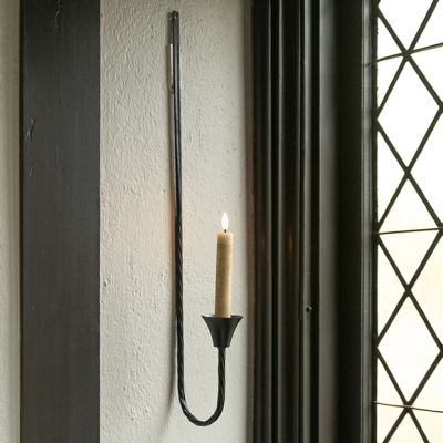 Forged Hook Taper Candle Wall Sconce Set of 2