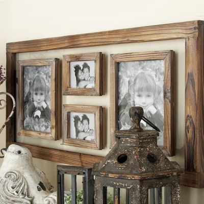 Four Photo Collage Wood Wall Frame