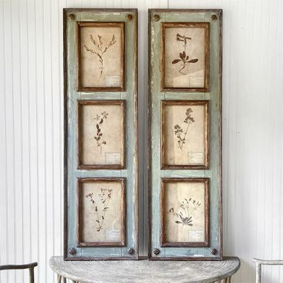Framed Botanical Print Wall Panel Decor Set of 2
