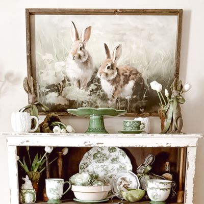 Framed Bunny Loves Horizontal Printed Canvas Wall Art