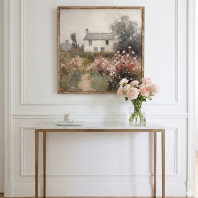 Framed Cottage Blooms Printed Canvas Wall Art