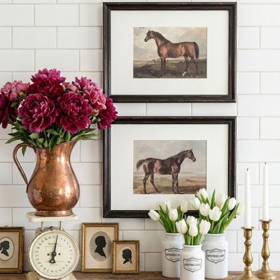 Framed Equestrian Prints Set of 2