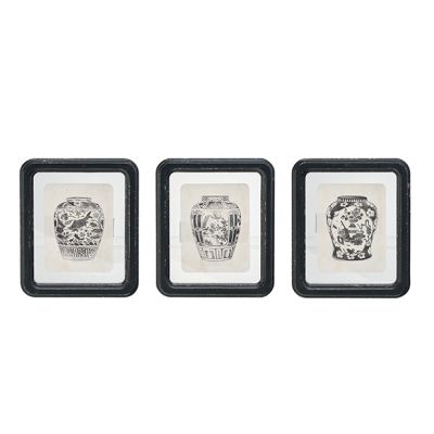 Framed Floating Vase Print Set of 3