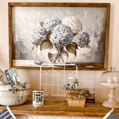 Framed Fresh Hydrangea Bouquet Printed Canvas Wall Art