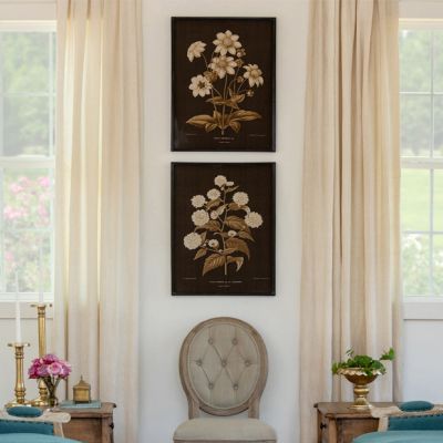 Framed Garden Florals Botanical Prints Set of 2