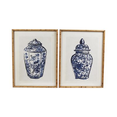 Framed Ginger Jar Wall Decor Set of 2