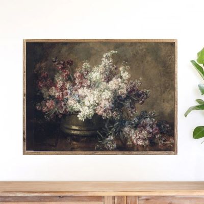 Framed Lilac Bouquet Horizontal Printed Canvas Wall Art