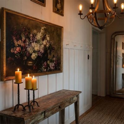 Framed Lilac Bouquet Horizontal Printed Canvas Wall Art