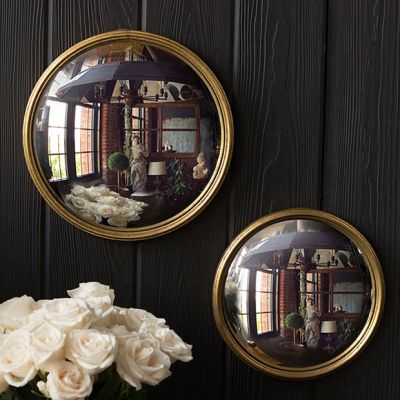 Framed Round Bullseye Wall Mirror