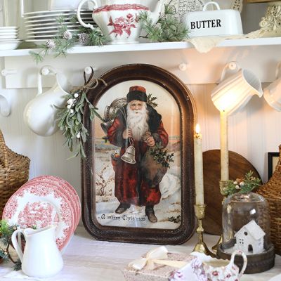 Framed Vintage Inspired Santa Print