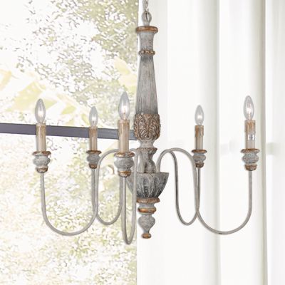 French Bronze Accented Chandelier