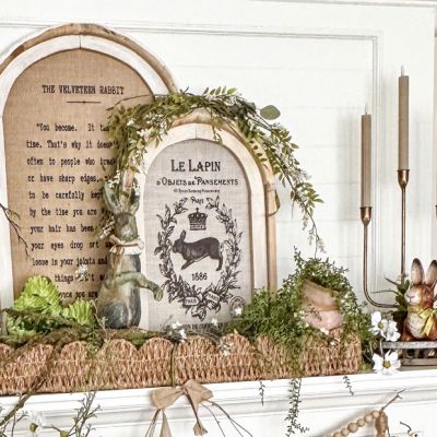 French Bunny  Framed Wall Art 14x22