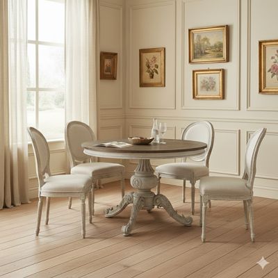 French Country Cottage Round Dining Table