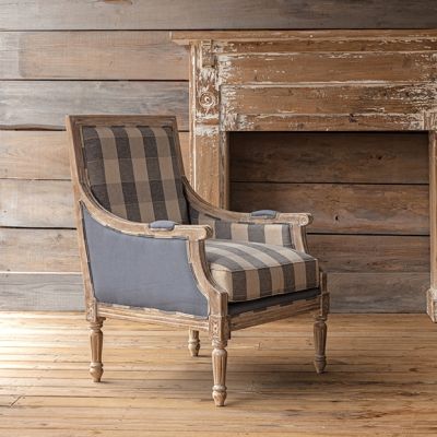 French Country Fireside Cushioned Armchair
