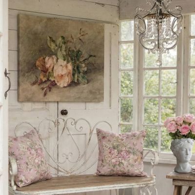 French Country Roses Canvas Wall Art