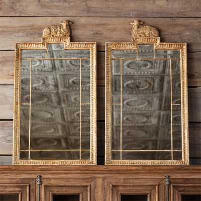 French Farmhouse Mouton Mirrors Set of 2