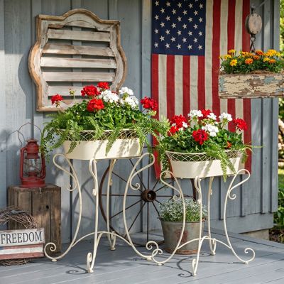 French Provencal Metal Planter Set of 2