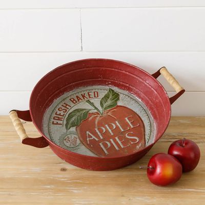 Fresh Baked Apple Pies Decorative Embossed Tin Tray