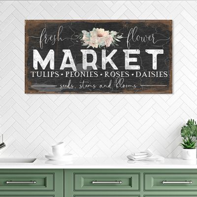 Fresh Flower Market Canvas Wall Sign
