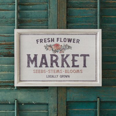 Fresh Flower Market Framed Wall Sign