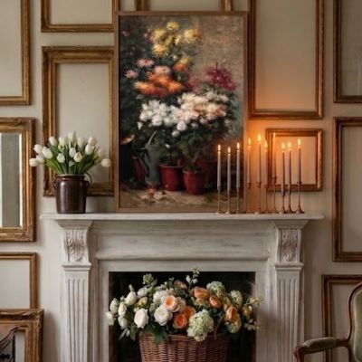 Freshly Potted Flowers Vertical Printed Canvas Wall Art