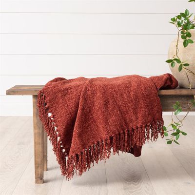 Fringed Chenille Throw Blanket