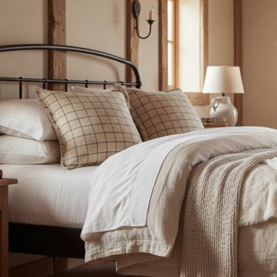 Fringed Windowpane Throw Pillow 20x20