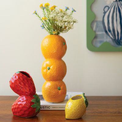 Fruity Ceramic Vase Set of 3