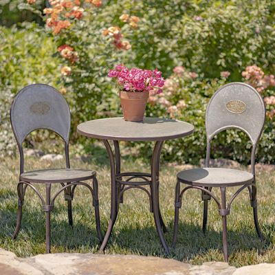 Galvanized 3 Piece Indoor/Outdoor Bistro Set