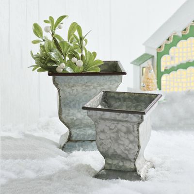 Galvanized Iron Urn Pot Set of 2
