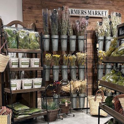 Galvanized Metal 15 Bucket Display Stand