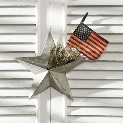 Galvanized Metal Star Wall Pocket