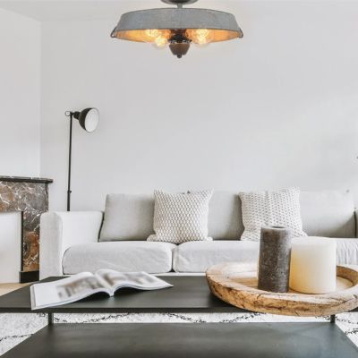 Galvanized Oval Tub Ceiling Light