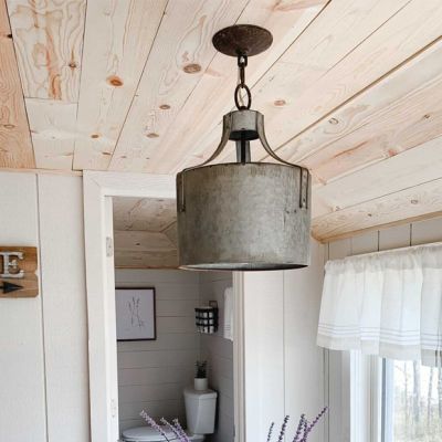 Galvanized Round Pendant Light